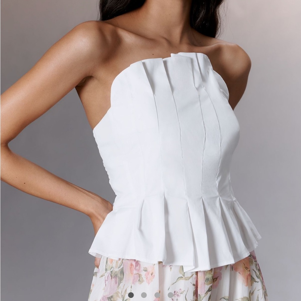 Anthropologie Elegant White Strapless Top